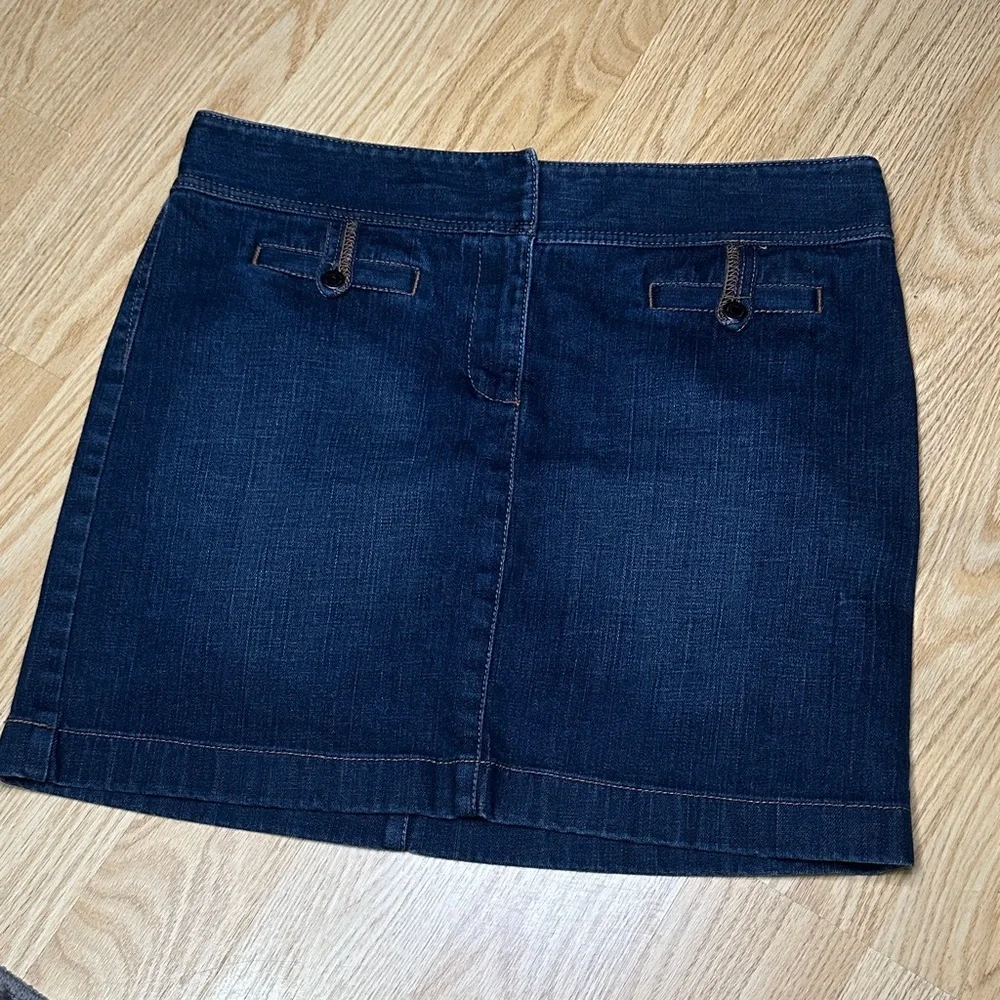 LOFT Dark Blue Denim Mini Skirt size 10